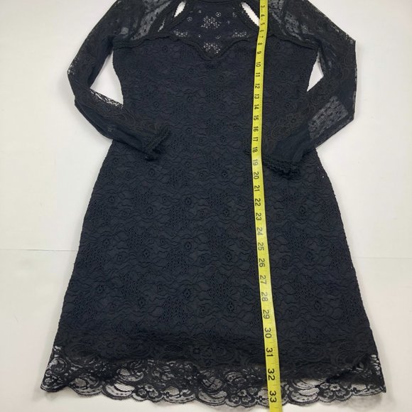 Free People Black Lace Witchy Wimsigoth Fairy Grunge Open Back Dress - Picture 10 of 15